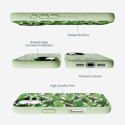 Sage Green Dino Camo iPhone 17 Case