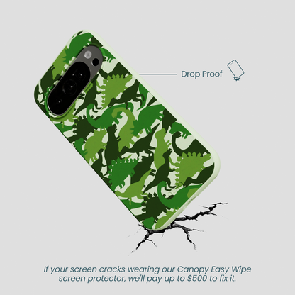 Sage Green Dino Camo Google Pixel 10/10 Pro Case