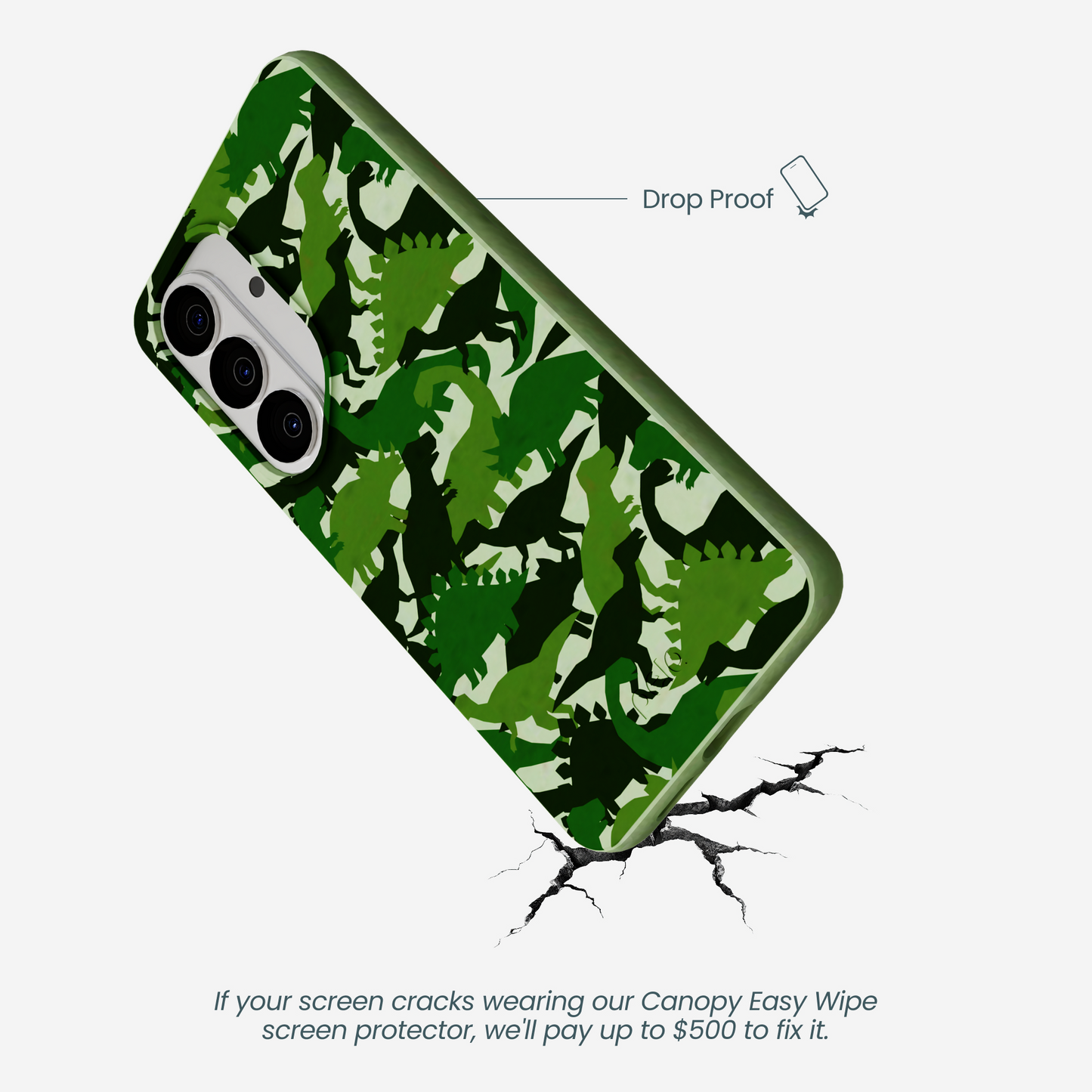 Sage Green Dino Camo Samsung Galaxy S26 Case
