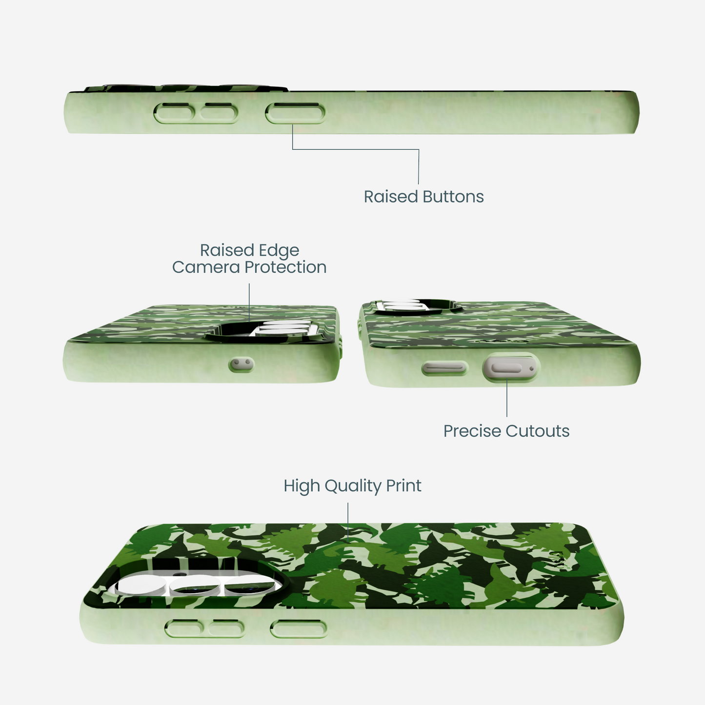 Sage Green Dino Camo Samsung Galaxy S26 Case