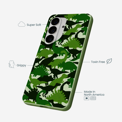 Sage Green Dino Camo Samsung Galaxy S26 Case