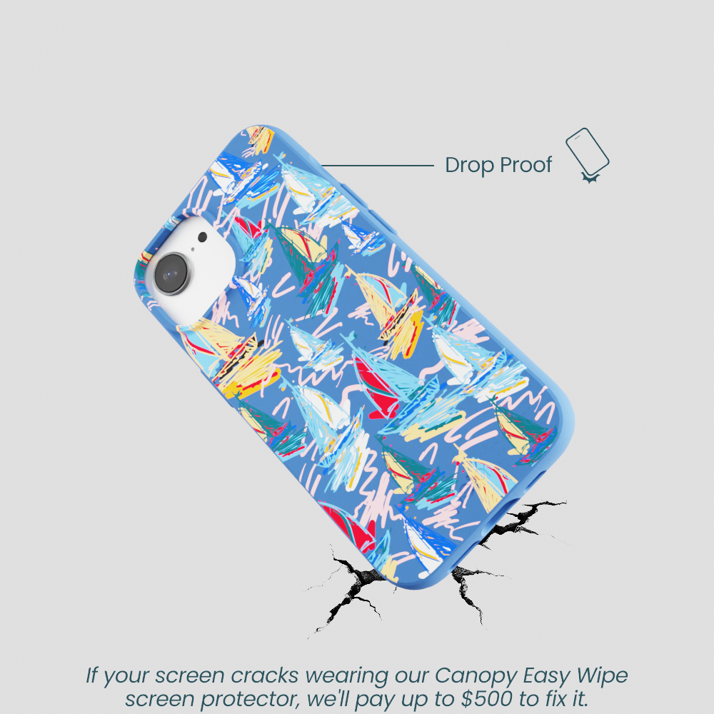 Electric Blue Dockside Dreams iPhone 16e/17e Case