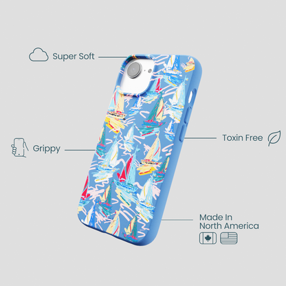 Electric Blue Dockside Dreams iPhone 16e/17e Case