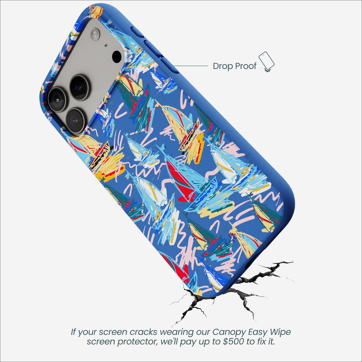 Electric Blue Dockside Dreams iPhone 17 Pro Max Case