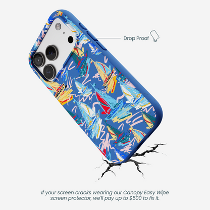 Electric Blue Dockside Dreams iPhone 17 Pro Case