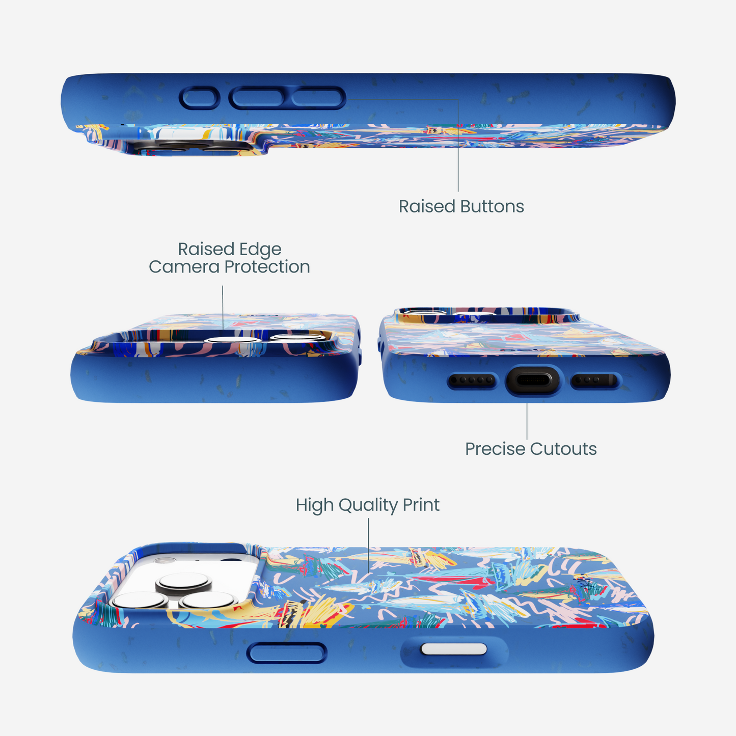 Electric Blue Dockside Dreams iPhone 17 Pro Case