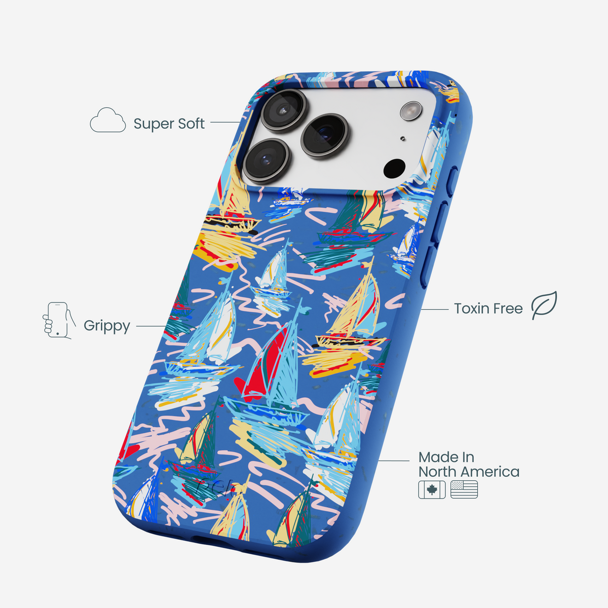 Electric Blue Dockside Dreams iPhone 17 Pro Case