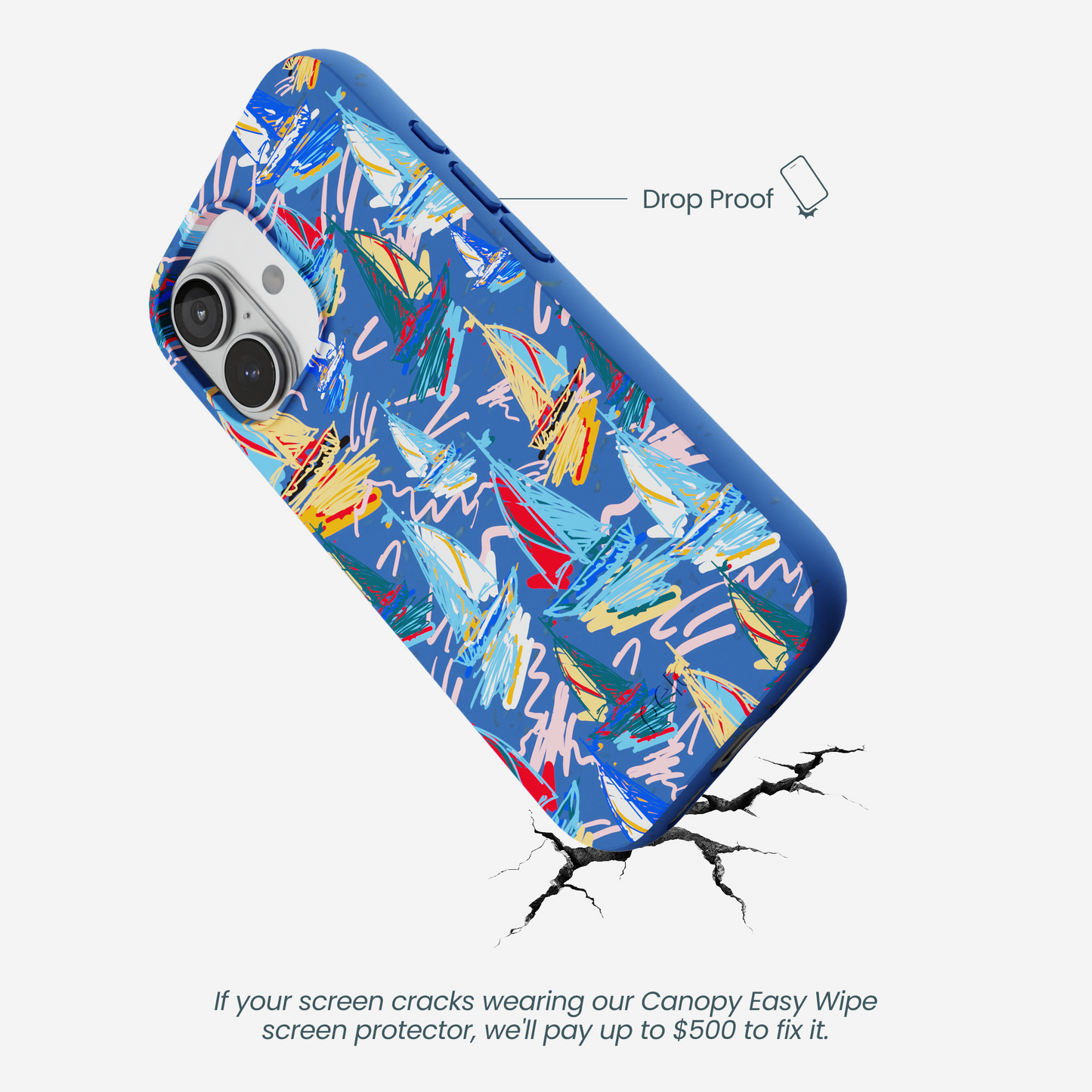 Electric Blue Dockside Dreams iPhone 17 Case
