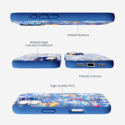 Electric Blue Dockside Dreams iPhone 17 Case