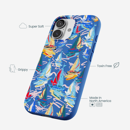 Electric Blue Dockside Dreams iPhone 17 Case