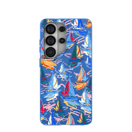 Electric Blue Dockside Dreams Samsung Galaxy S26 Ultra Case