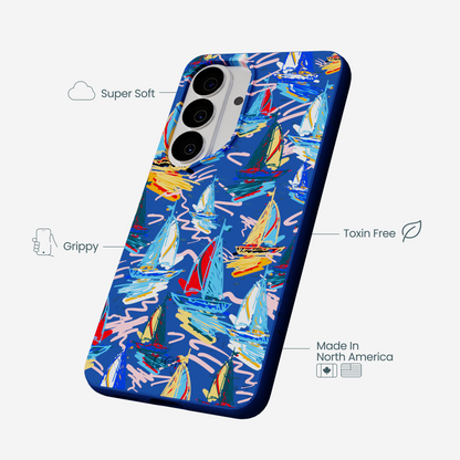 Electric Blue Dockside Dreams Samsung Galaxy S26 Case