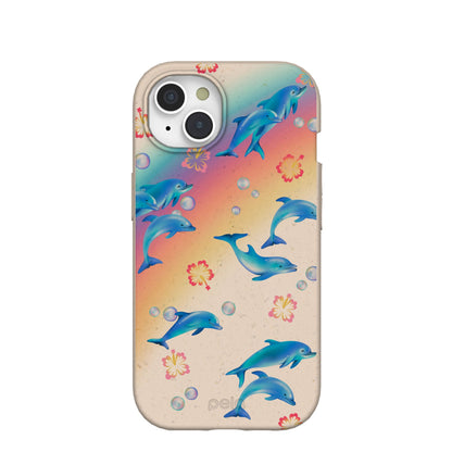 Seashell Dolphin Sunset iPhone 15 Case
