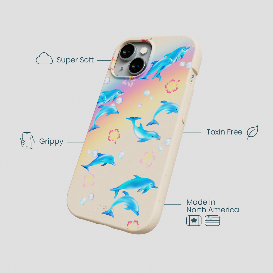 Seashell Dolphin Sunset iPhone 15 Case