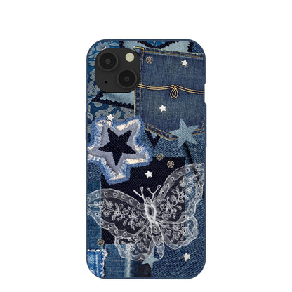 Navy Blue Double Denim iPhone 13 Case