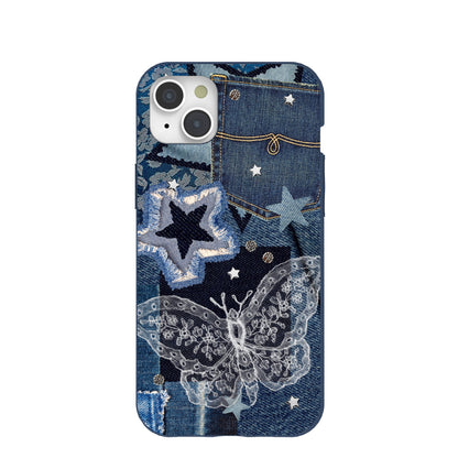 Navy Blue Double Denim iPhone 15 Plus Case