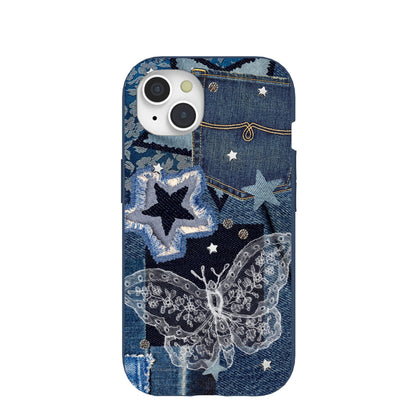 Navy Blue Double Denim iPhone 15 Case