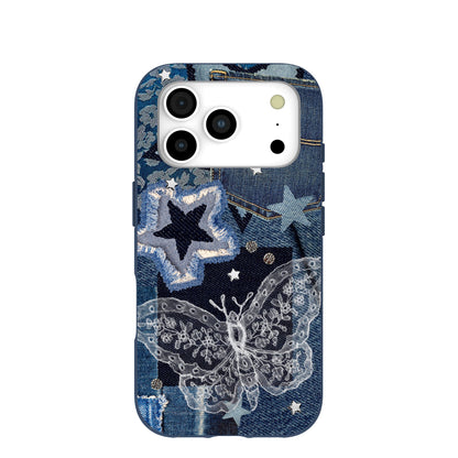 Navy Blue Double Denim iPhone 17 Pro Case