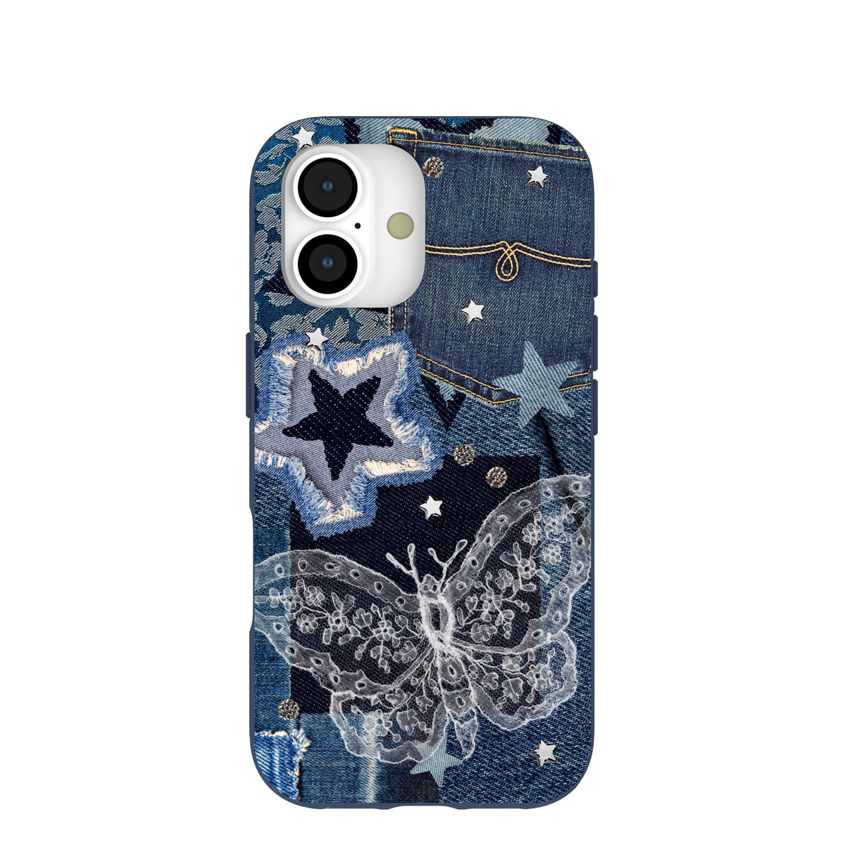 Navy Blue Double Denim iPhone 17 Case