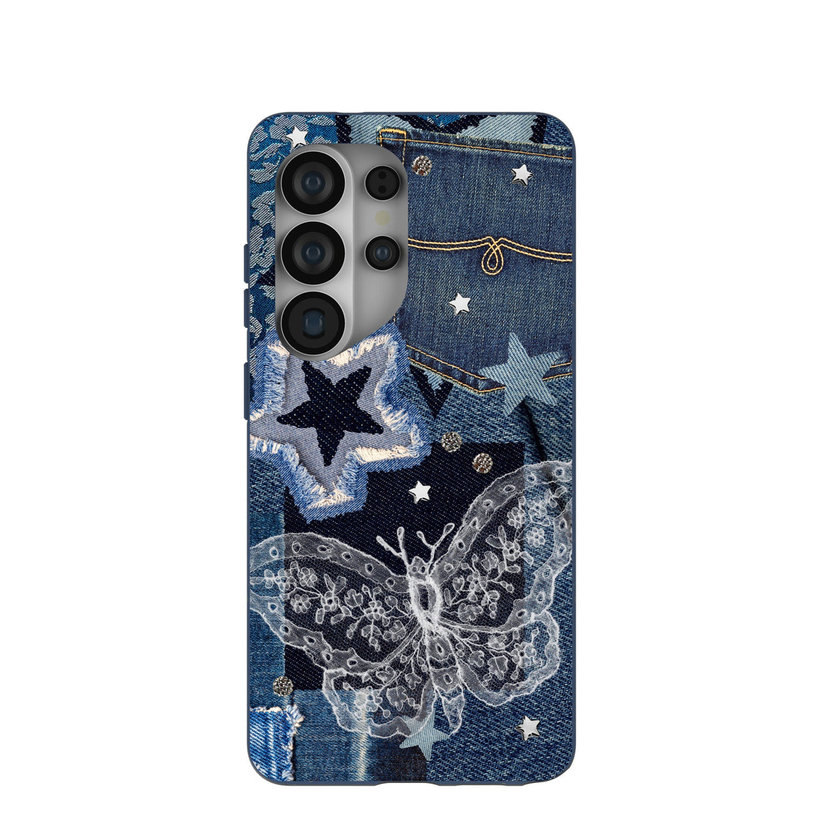 Navy Blue Double Denim Samsung Galaxy S26 Ultra Case