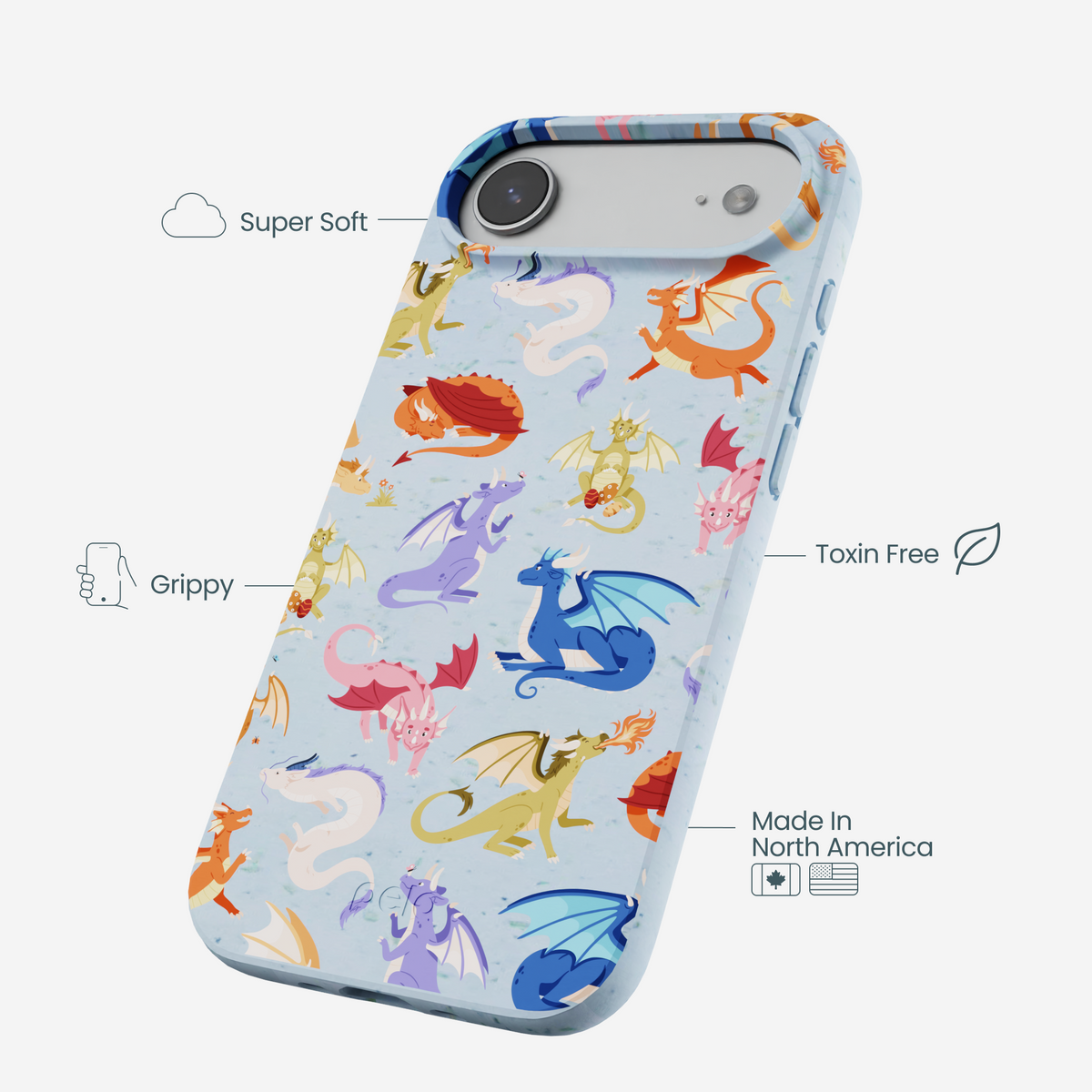 Powder Blue Dragon Cuties iPhone Air Case