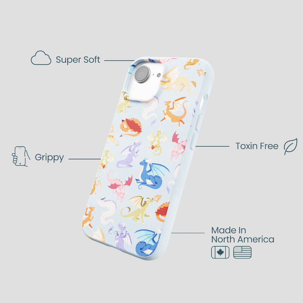 Powder Blue Dragon Cuties iPhone 16e/17e Case