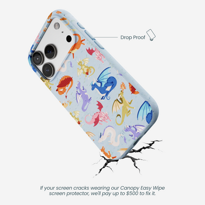 Powder Blue Dragon Cuties iPhone 17 Pro Case