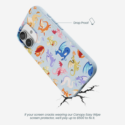 Powder Blue Dragon Cuties iPhone 17 Case