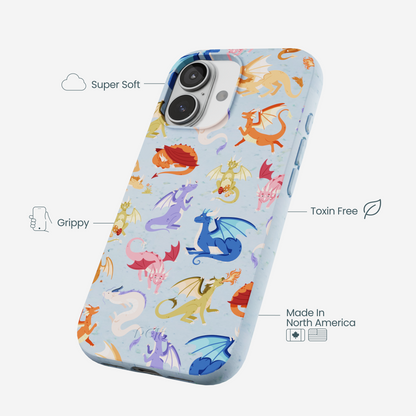 Powder Blue Dragon Cuties iPhone 17 Case