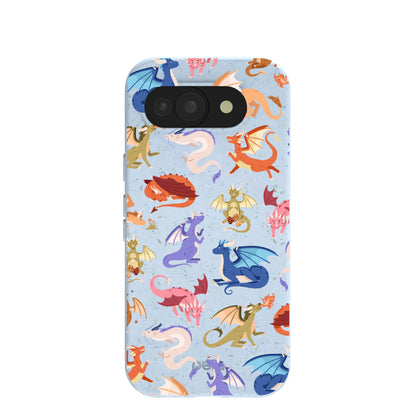 Powder Blue Dragon Cuties Google Pixel 10a Case