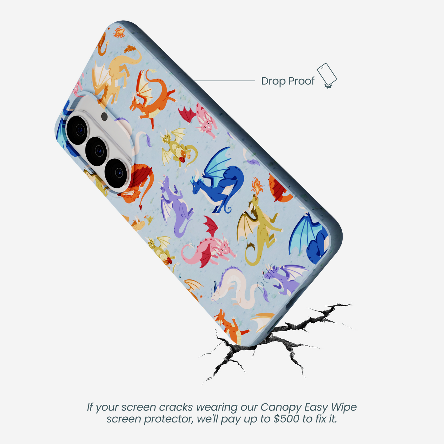 Powder Blue Dragon Cuties Samsung Galaxy S26 Case