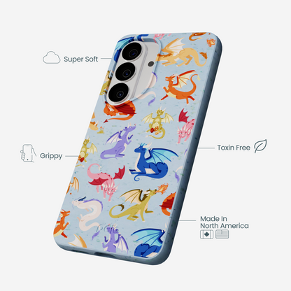 Powder Blue Dragon Cuties Samsung Galaxy S26 Case
