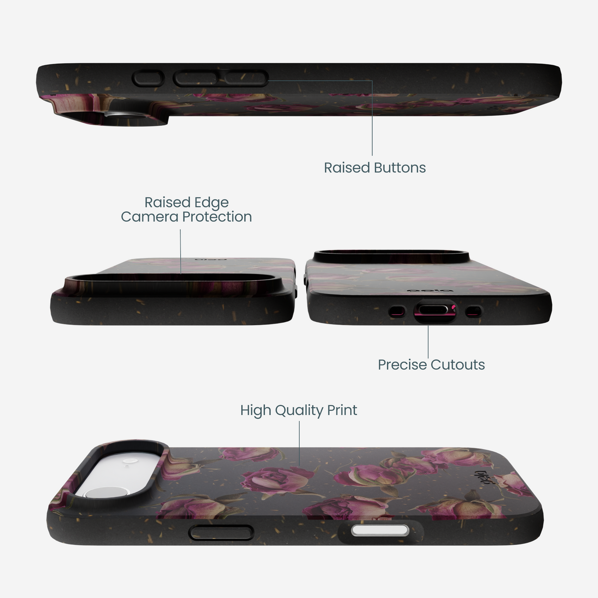 Black Dried Rosebuds iPhone Air Case