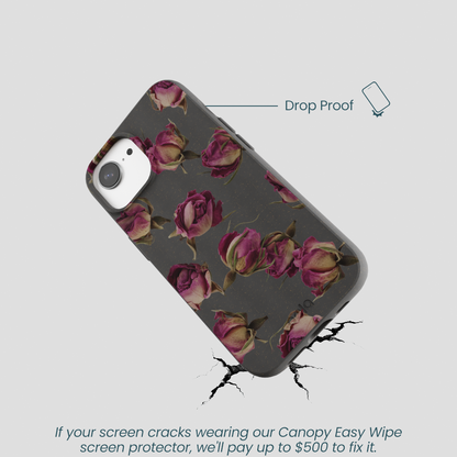Black Dried Rosebuds iPhone 16e/17e Case