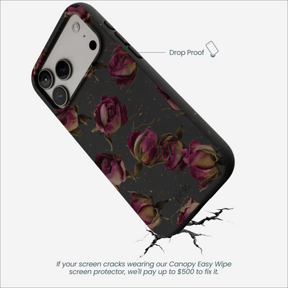 Black Dried Rosebuds iPhone 17 Pro Max Case