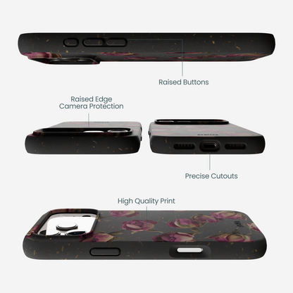 Black Dried Rosebuds iPhone 17 Pro Max Case