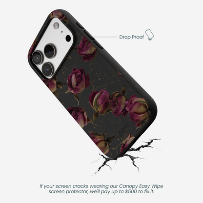 Black Dried Rosebuds iPhone 17 Pro Case