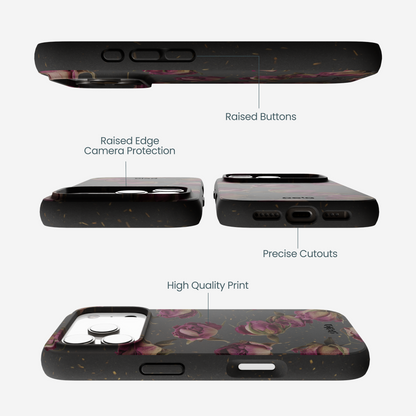 Black Dried Rosebuds iPhone 17 Pro Case