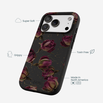 Black Dried Rosebuds iPhone 17 Pro Case