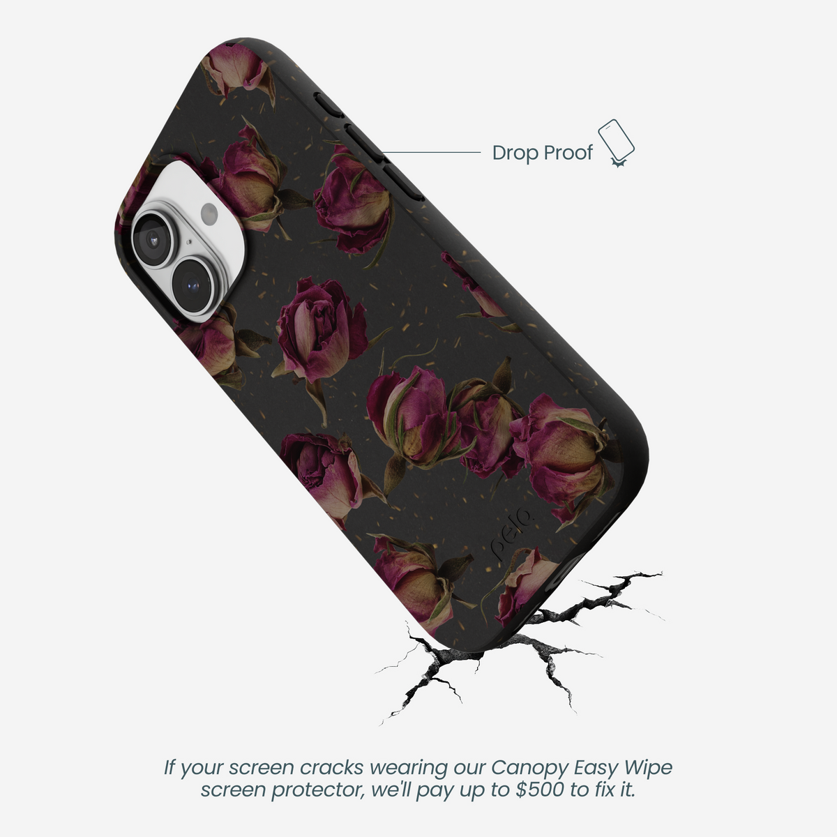 Black Dried Rosebuds iPhone 17 Case