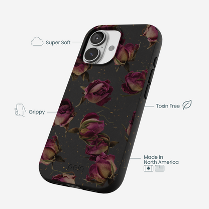 Black Dried Rosebuds iPhone 17 Case
