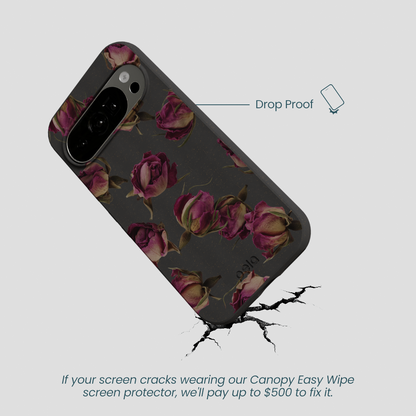 Black Dried Rosebuds Google Pixel 10/10 Pro Case