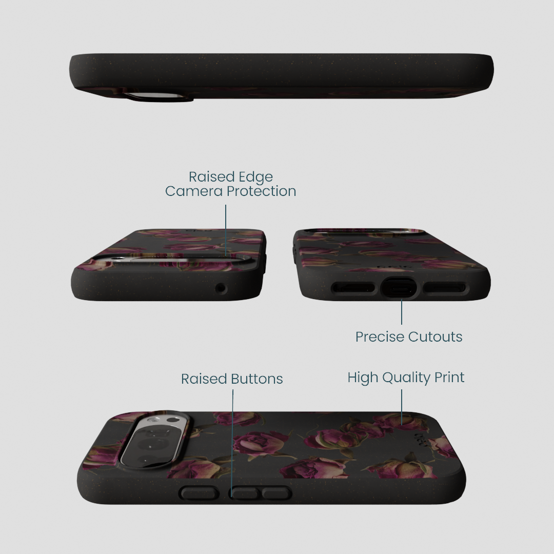 Black Dried Rosebuds Google Pixel 10/10 Pro Case