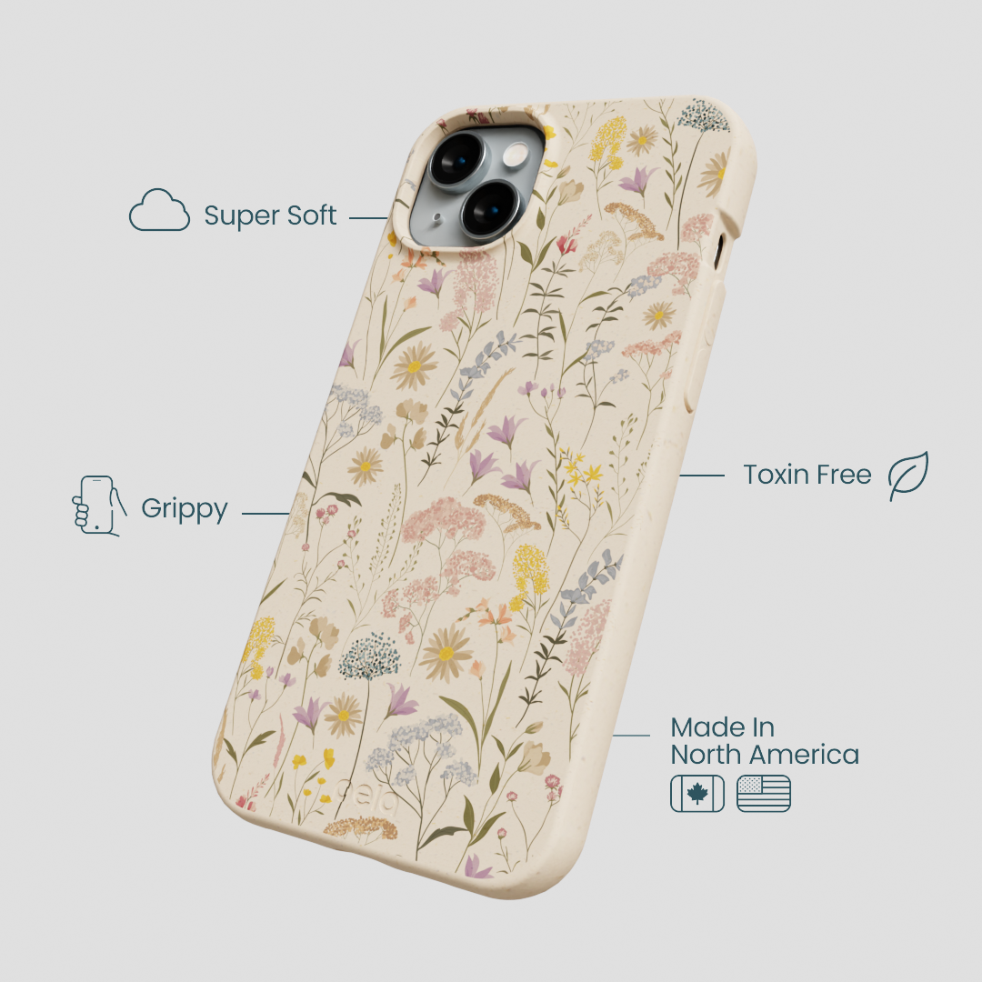 Seashell Dusty Petals iPhone 15 Plus Case