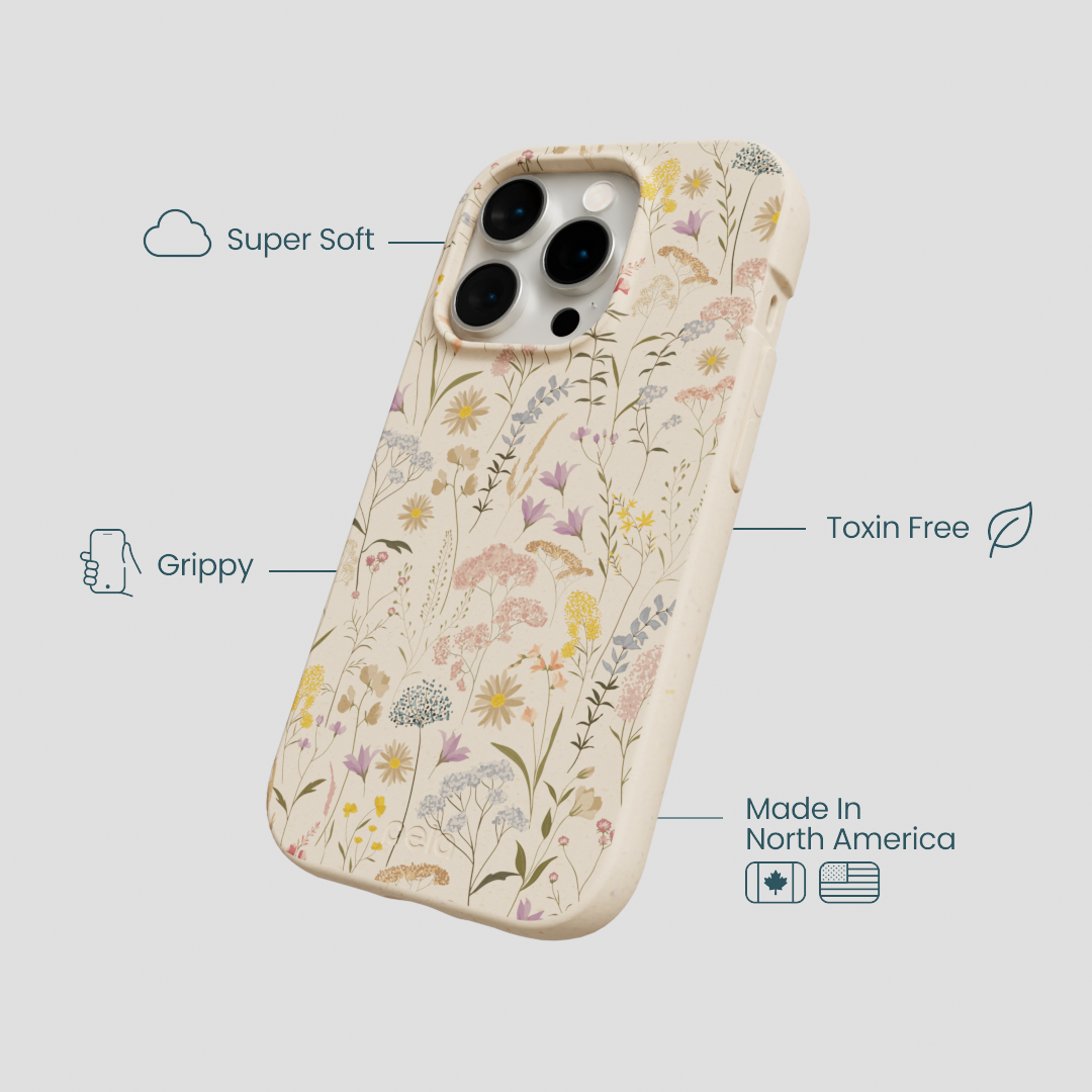 Seashell Dusty Petals iPhone 15 Pro Case