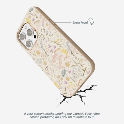 Seashell Dusty Petals iPhone 16 Pro Max Case