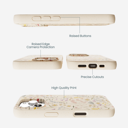 Seashell Dusty Petals iPhone 16 Pro Max Case