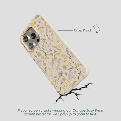 Seashell Dusty Petals iPhone 16 Pro Case