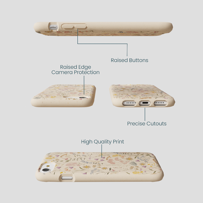 Seashell Dusty Petals iPhone 6/6s/7/8/SE Case