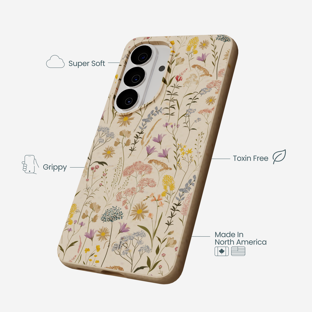Seashell Dusty Petals Samsung Galaxy S26 Case